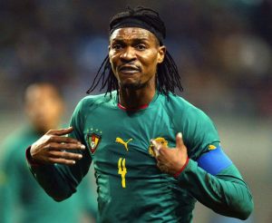 LEIPZIG, GERMANY - NOVEMBER 17:    Fussball: Laenderspiel 2004, Leipzig; Deutschland - Kamerun ( GER - CMR ) 3:0; Rigobert SONG / CMR 17.11.04.  (Photo by Christian Fischer/Bongarts/Getty Images)